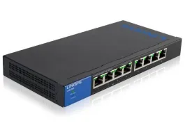 Linksys SMB LGS108P 8port GbE LAN 4x POE+ port nem menedzselheto asztali Switch