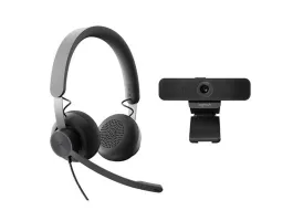 Logitech C925e Webkamera Black + UC-Kompatibilis Zone Wired Headset Black