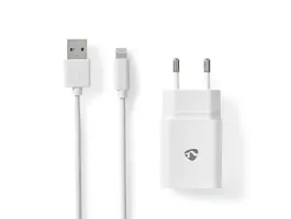 NEDIS Fali Tölto 1x 2.4 A Kimeno csatlakozók száma: 1 apa típusa: 1x USB-A Lightning 8-tus (Lengo) Kábel 1.00m 1