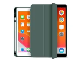 Apple iPad 10.2 (2019/2020/2021) tablet tok (Smart Case) on/off funkcióval,   Apple Pencil tartóval - Tech-Protect - zöl