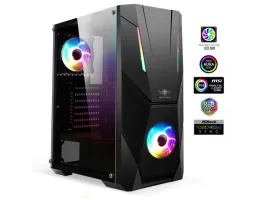 Spirit of Gamer Számítógépház - RogueV RGB (fekete ablakos 8x12cm ventilátor alsó táp ATX 1xUSB3.0 2xUSB2.0)