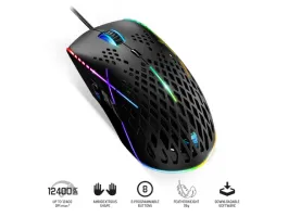 Spirit of Gamer Egér - S-XM100 (Optikai 12400DPI RGB Omron kapcsolók 8 gomb harisnyázott kábel fekete)