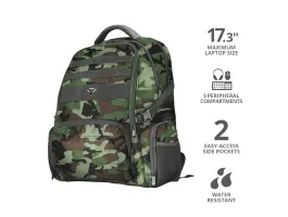 TRUST Gamer Notebook hátizsák 23868 GXT 1250G Hunter Gaming Backpack for 17.3&quot; laptops - green camo