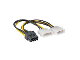 Akyga Molex Power 3pin - Power 8pin PCI-E M/F tápkábel 0.5m