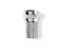 NEDIS F apa Egyenes apa Nikkelezett 75 Ohm Rácsavarható Bemeno kábel átméro: 6.8 mm Zinc Alloy Ezüst 25 db Mua