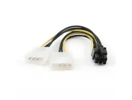 Gembird 2db Molex Power 4pin - Power 6pin PCIe M/F adapter 0.15m