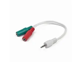 Gembird Jack stereo 3,5mm (4pin) - 2db Jack stereo 3,5mm M/F adapter 0.15m fehér