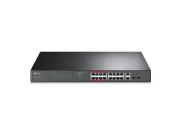 TP-LINK Switch 16x100Mbps (16xPOE+) + 2x1000Mbps + 2xGigabit kombó SFP TL-SL1218MP