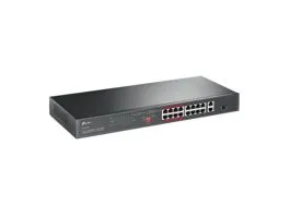 TP-LINK Switch 16x100Mbps (16xPOE+) + 2x1000Mbps + 1xGigabit kombó SFP TL-SL1218P