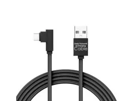 DELIGHT Adatkábel - USB Type-C Gamer 90°-os kialakítás fekete - 2 m - 2 A