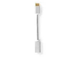 NEDIS (CCTB37150AL02) DisplayPort kábel DisplayPort apa HDMI Kimenet 4K@60Hz Aranyozott 0.20m Kerek Márkás Ezüst Ablakos