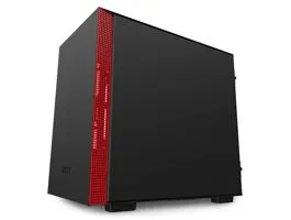 NZXT H210 Fekete-Piros (Táp nélküli) ablakos mini-ITX ház