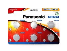 Panasonic CR2025 lithium gombelem - 3V - 6 db/csomag