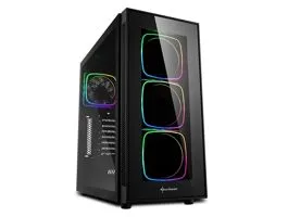 Sharkoon Számítógépház - TG6 RGB (fekete ATX,mATX alsó táp 4x120mm v. 2xUSB3.0 2xUSB2.0 I/O)