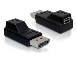 Delock Adapter Displayport male  Displayport mini female, nikkel bevonat, fekete (65237)