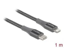 Delock Adat- és töltőkábel USB Type-C  - Lightning  iPhone , iPad  és iPod  készülékhez szürke 1 m M (86631)