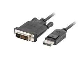 Lanberg Displayport male V1.2 - DVI-D male (24+1) dual link fekete kábel, 1.8m (CA-DPDV-10CU-0018-BK)