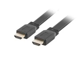 Lanberg HDMI M/M V2.0 4K lapos fekete kábel, 1.8m (CA-HDMI-21CU-0018-BK)