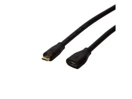 Logilink USB 2.0 kábel, Micro-USB/M - Micro-USB/F, fekete, 5 m (CU0125)