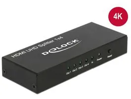 Delock HDMI UHD-es elosztó 1 x HDMI-bemenet  4 x HDMI-kimenet 4K (18684)