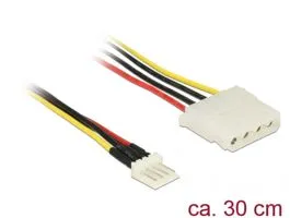 Delock Tápkábel, 4 tűs Floppy-csatlakozódugó  4 tűs Molex-csatlakozóhüvely, 30 cm (85457)