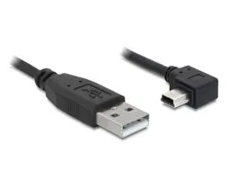 Delock USB 2.0-A apa - USB mini-B 5 tűs  hajlított apa átalakító kábel, 2m (82682)