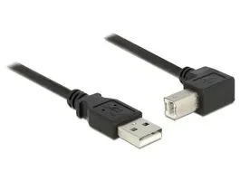 Delock USB 2.0-s kábel A-típusú dugó  USB 2.0 B-típusú dugó derékszögű 1,5 m fekete (84810)