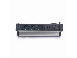 TOO DPS-113-3S IP20 3x 2P+F 2x USB-A RJ45 HDMI ezüst asztalra rögzítheto elosztó