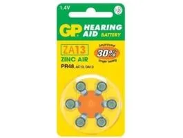 GP Hearing Aid ZA13 (7000ZD, PR48) Cink-levegő hallókészülék elem 6db/bliszter