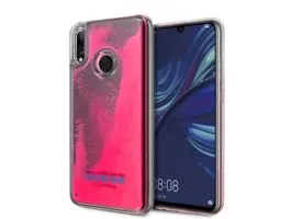 Guess Huawei Psmart sötétben világító átlátszó pink homok tok