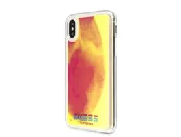 Guess iPhone X/XS rózsaszín/homok sötétben világító tok