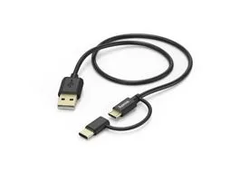 Hama 178327 micro USB - USB Type-C 2in1 fekete 1m adatkábel