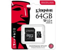 Kingston 64GB SD micro Industrial (SDXC Class 10 A1) (SDCIT2/64GB) memória kártya + olvasó