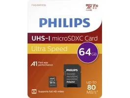 Philips Micro SDHC Memóriakártya 64GB Class 10 UHS-I U1 Adapter (PH666868)