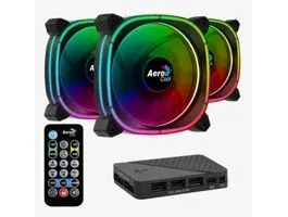 Ventilátor Aerocool Astro 12 Pro 12cm ARGB LED 3db-os szett + Vezérlo