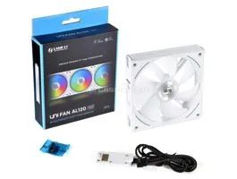 Ventilátor Lian Li UNI FAN AL120 RGB PWM 12cm RGB Fehér Alu