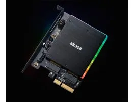 SSD beépítő keret Akasa M.2 PCIe és M.2 SATA SSD adapter RGB LED