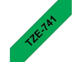 Brother TZE-741 laminált P-touch szalag (18mm) Black on Green - 8m