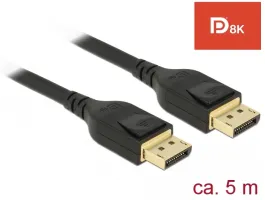 Delock DisplayPort kábel 8K 60 Hz 5 m DP 8K tanúsítvánnyal (85663)