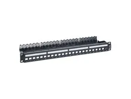 Legrand 632850 Linkeo C 19&quot;/1U üres patch panel 24 db Keystone jack fogadására, fém kábeltartóval