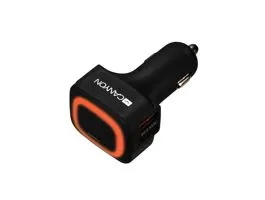 CANYON Autós Töltő, 4 portos, 4xUSB, 5V-4,8A, LED világítás, fekete - CNE-CCA05B