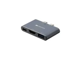 CANYON HUB 3-in-1, MacBook-hoz, Thunderbolt 3, USB3.0, HDMI, szürke - CNS-TDS01DG