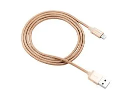 CANYON Töltőkábel, USB - LTG, Apple kompatibilis, Szövetborítás, 1m, arany - CNS-MFIC3GO