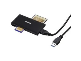 HAMA 181018, USB 3.0 SUPERSPEED &quot;SLIM&quot; MULTI KÁRTYAOLVASÓ, FEKETE