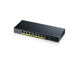 ZyXEL GS1900-10HP v2 8port GbE LAN PoE (70W) 2port GbE SFP smart menedzselhető PoE switch