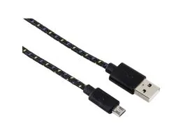 Hama micro USB - USB A 1m fekete szövet adatkábel