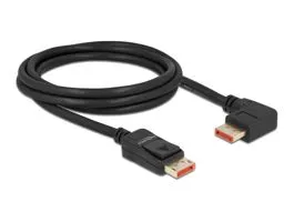 Delock 87063 2m DisplayPort 8K 60Hz apa egyenes - apa 90°-ban jobbra hajlított kábel