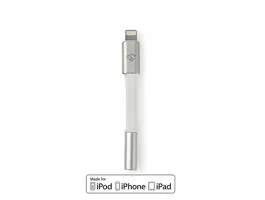 NEDIS Lightning-Adapter Apple Lightning, 8 Pólusú 3.5 mm Aljzat Aranyozott 0.15 m Kerek Alumínium Ablakos Fedő Doboz (CC