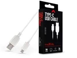 Maxlife USB - USB Type-C adat- és töltőkábel 1 m-es vezetékkel - Maxlife USB  Type-C Cable - 5V/3A - fehér