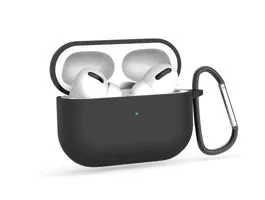 Szilikon védőtok Apple AirPods Pro 1/2 fülhallgatóhoz - fekete - ECO csomagolás